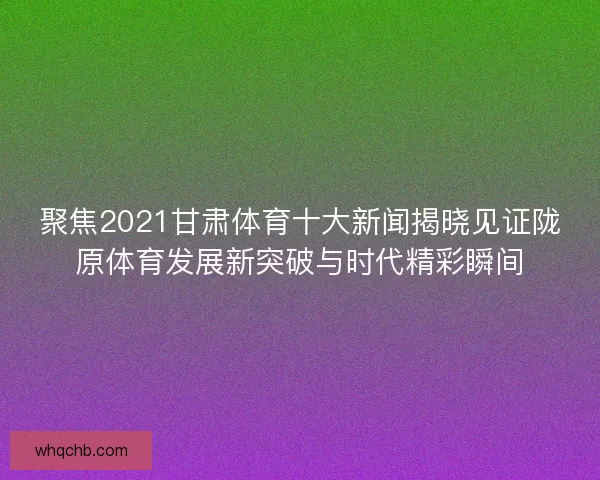 聚焦2021甘肃体育十大新闻揭晓见证陇原体育发展新突破与时代精彩瞬间